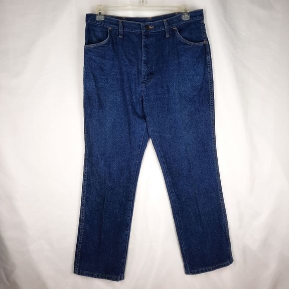 Rustler Vintage Jeans 87621 W38 L30 USA made bootcut cotton 4 pocket zip button - Picture 1 of 14